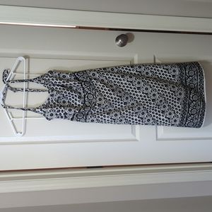 Loft Black and white floral halter dress